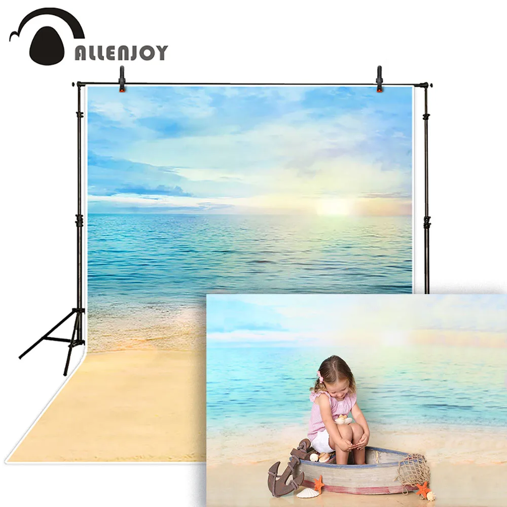 Фон для фотосъемки Allenjoy с летним небом солнцем морем океаном пляжем фон