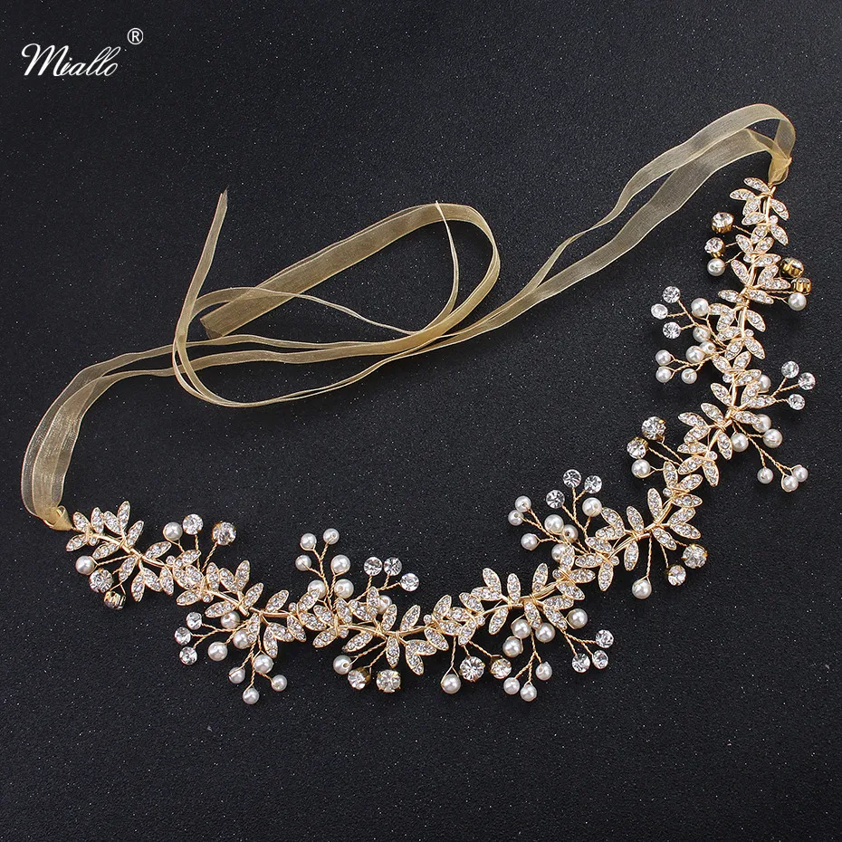 Женская повязка на голову Miallo свадебная тиара ручной работы с листьями Ювелирное