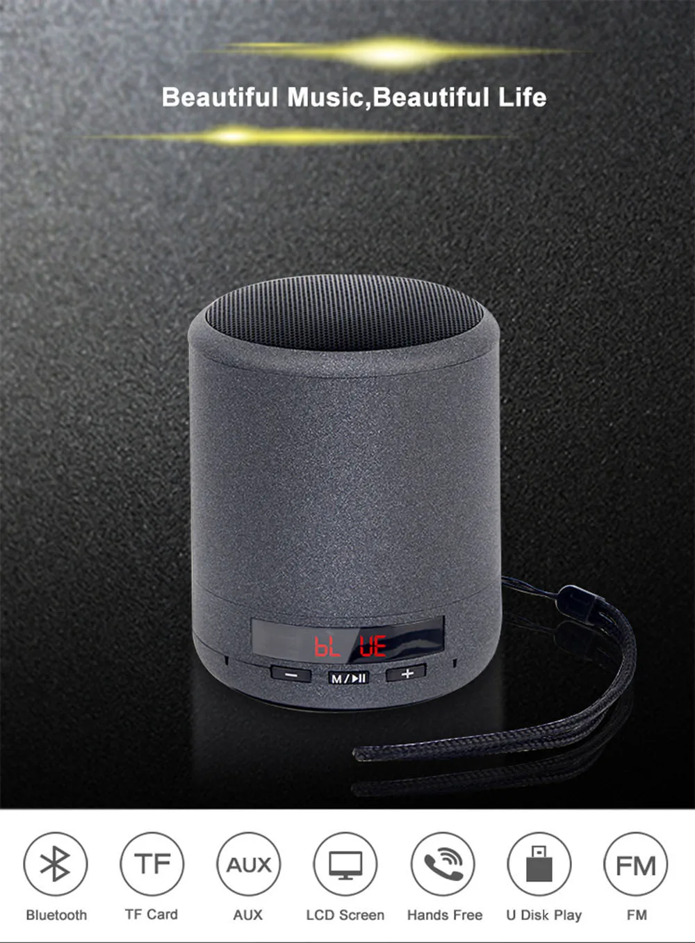 Мини Bluetooth динамик Портативный беспроводной колонки бас звук стерео сабвуфер FM радио громкой связи TF карта USB MP3 плеер для телефона