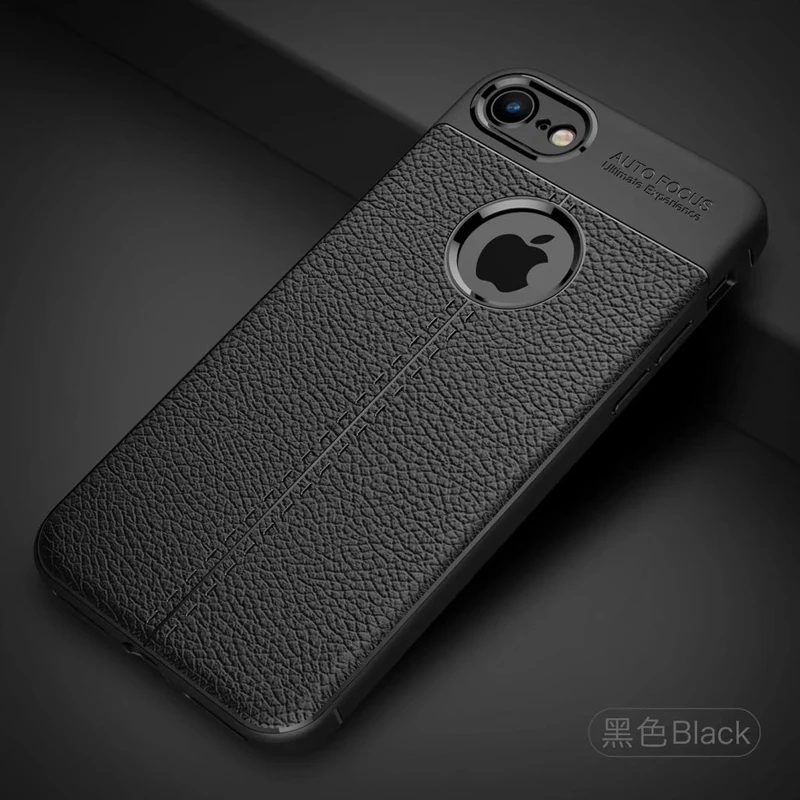 black YUETUO Роскошный кожаный чехол для телефона из ТПУ с узором, чехол, чехол для apple iphone7, iphone 7 plus, 7 plus, силиконовые аксессуары - Цвет: black
