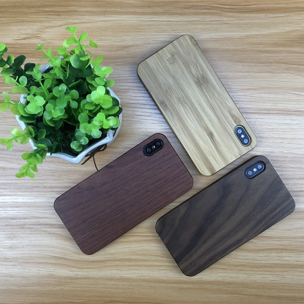 Natural Phone Case For iPhone 7 8 Plus XS Max Cover Original Wood + Soft TPU 6 6S XR X 5 5S SE Wooden |