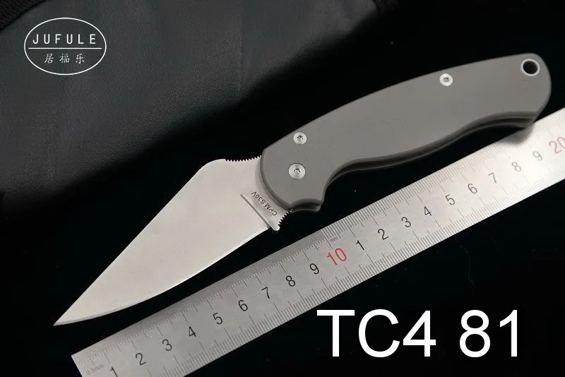 tc4 c81 Eafengrow сделанный Viper шариковый подшипник складной D2 стальной G10 Кемпинг Охота Выживание Открытый EDC инструмент Многофункциональный кухонный нож - Цвет: tc4 c81
