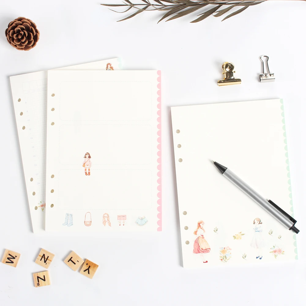 Карамельные творческие дизайнерские школьные Канцтовары с 6 отверстиями и