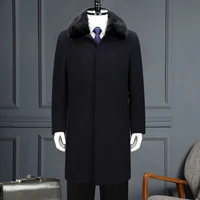 new winter men coat mink mens fur collar coat 65 wool overcoat thickened casual covered button high quality plus size m 4xl