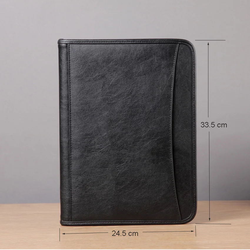 Многофункциональный высококачественный кожаный чехол книжка на молнии папка А4