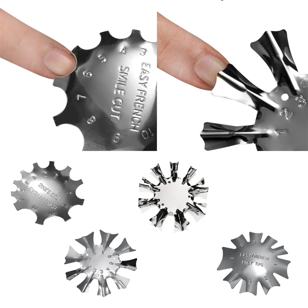 4 шт. нержавеющая сталь дизайн ногтей Французский наконечник Улыбка линия резчик