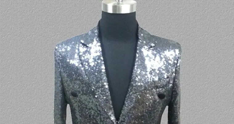 Блейзер с серебряными блестками мужские костюмы дизайнерские куртки