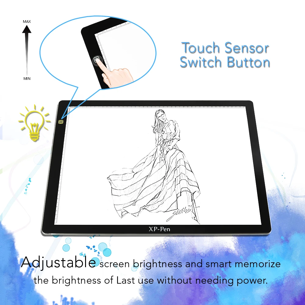 XP Pen CP A3 24 Дюймов LED Отслеживания Свет Стол Окно Затемнения Drawing Pad X ray с Скрепки и