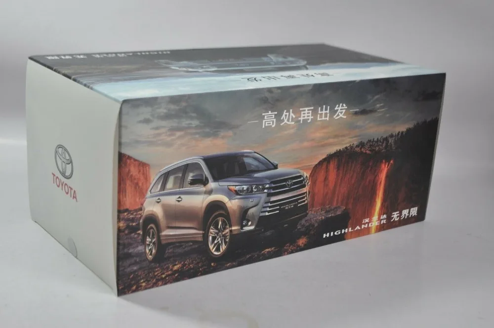 1:18 Модель литья под давлением для Toyota горlander 2018 Белый внедорожник игрушечный