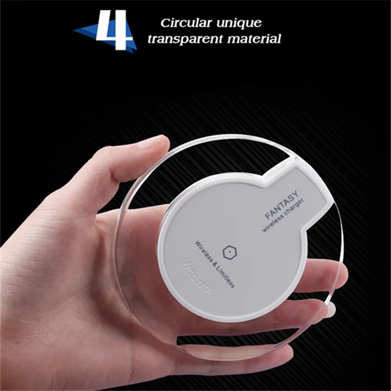 Прозрачное Беспроводное зарядное устройство быстрая Беспроводная зарядка