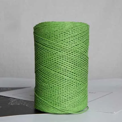 green 500 г/рулон соломенные из пальмового волокна пряжа для ручного вязания летняя соломенная шляпа сумки Органическая пряжа крючком ручной работы DIY материал - Цвет: green