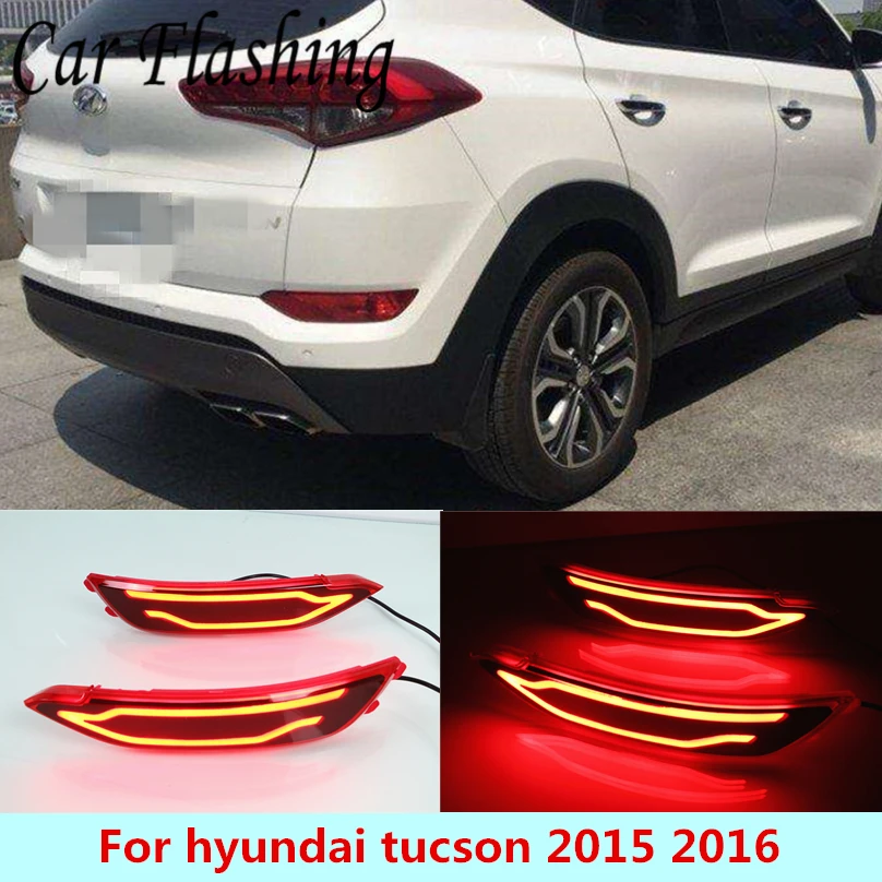 2pcs for hyundai tucson Car LED Reflector Lamp Rear Fog Lamp Rear Bumper Light Brake Accessories Light