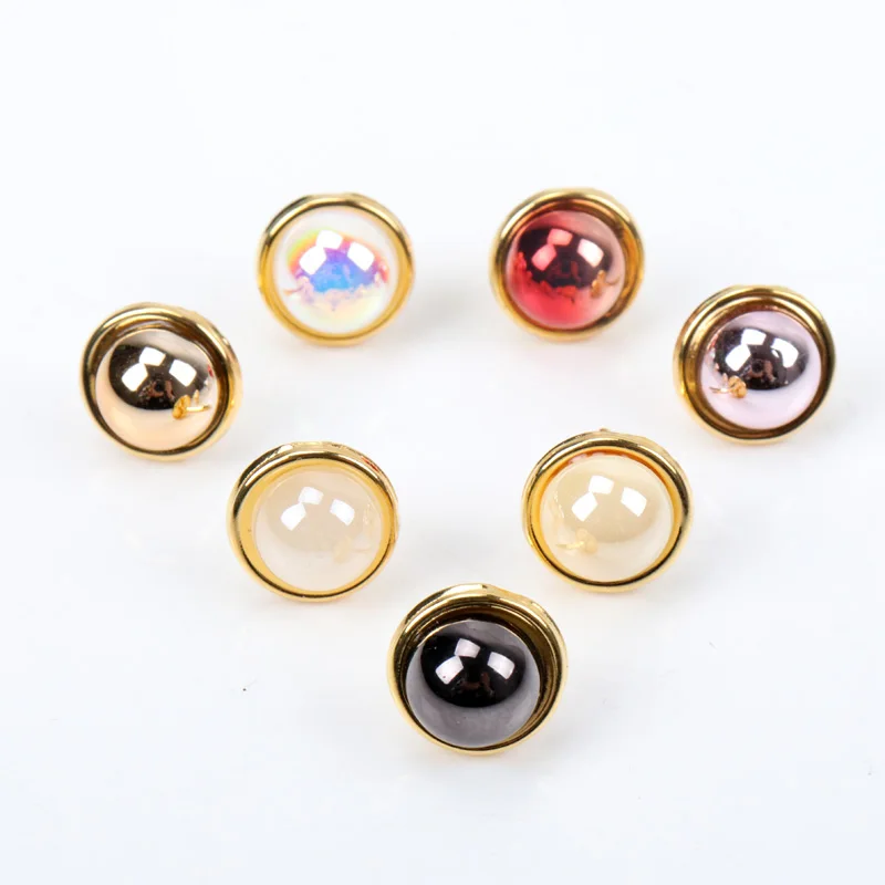 Круглые жемчужные шипы AB для украшения одежды металлические рукоделия 12 мм 20