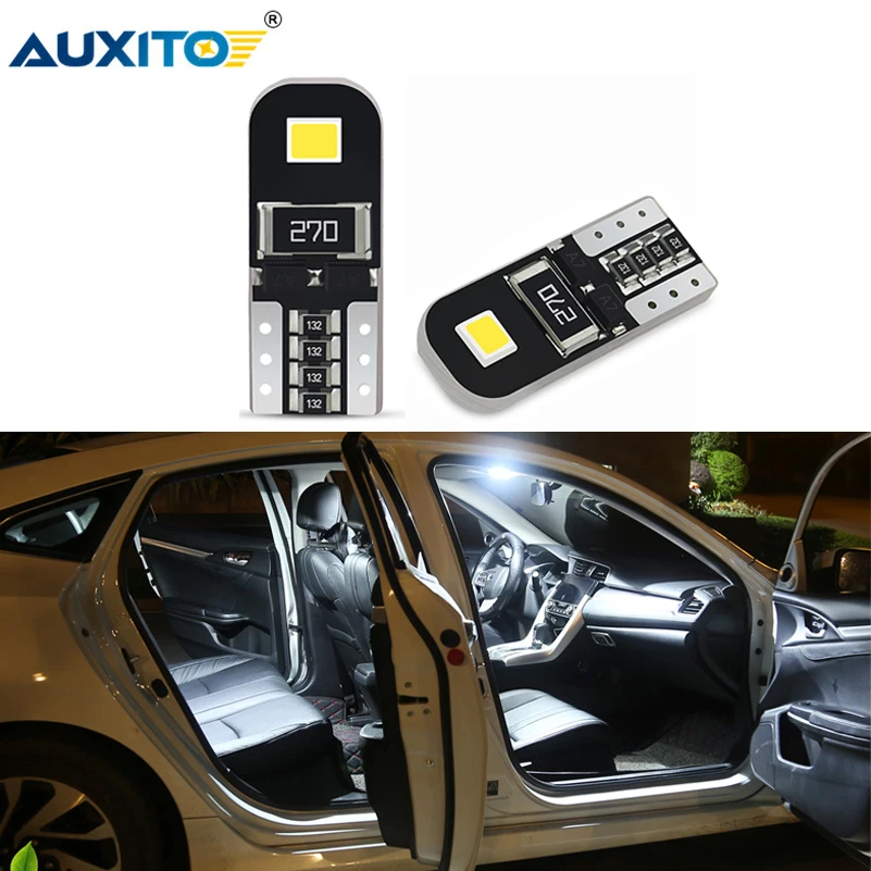 AUXITO 2x W5W T10 светодиодный Canbus лампа для Audi A4 B6 B8 A3 8P A5 A6 C5 C6 C7 A7 A8 Q3 Q5 Q7 R8 купольная