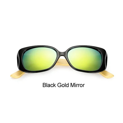 Black Gold Mirror Ralferty Природа Бамбуковые женские солнцезащитные очки Квадратные Солнцезащитные очки женские UV400 оттенки деревянный зеркальные солнцезащитные очки черные солнечные очки леди 1533 - Цвет линз: Black Gold Mirror