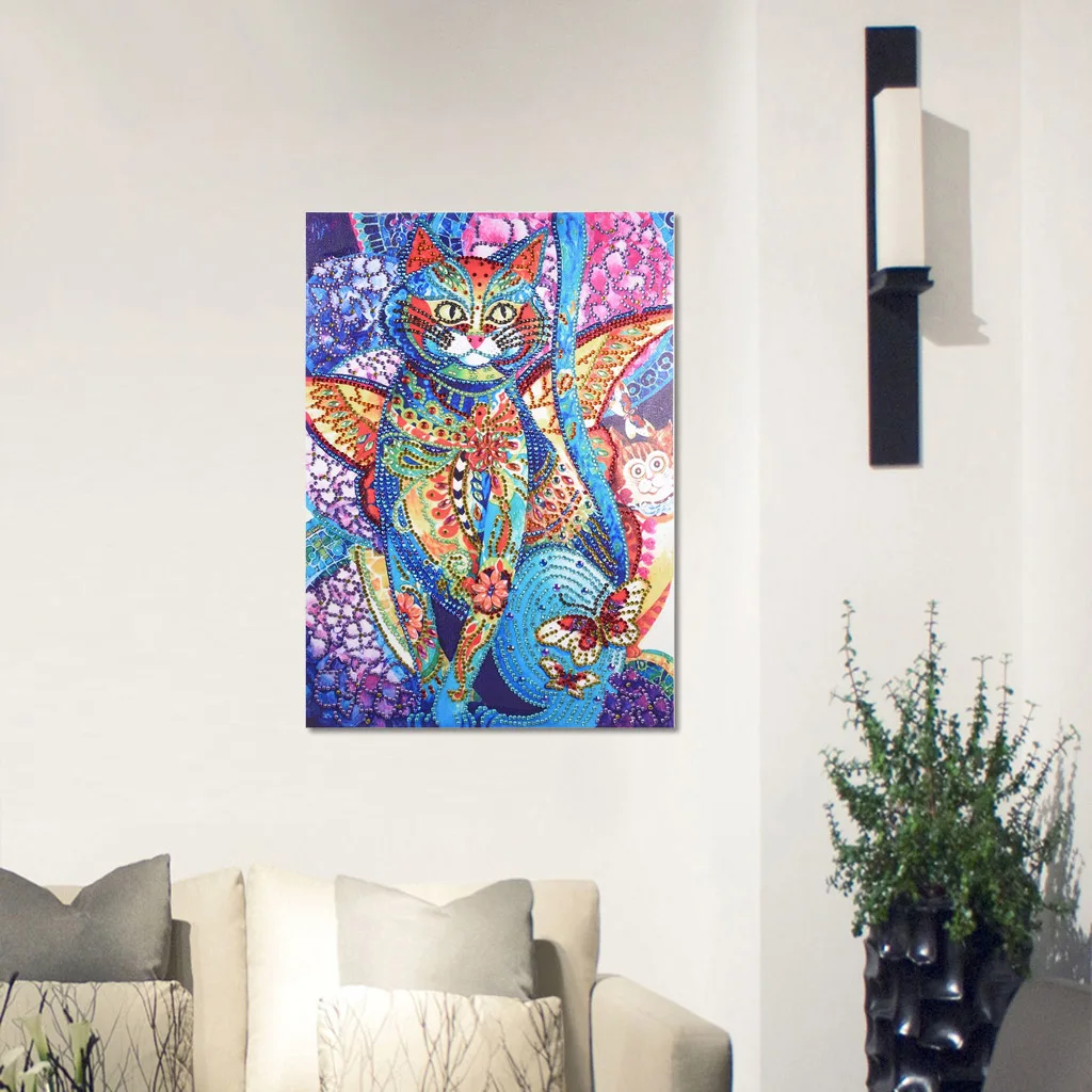 New Special Shaped Diamond Animal Painting Cat Handicraft Needlework 5D Drill DIY Crystal Embroidery of Rhinestones | Дом и сад