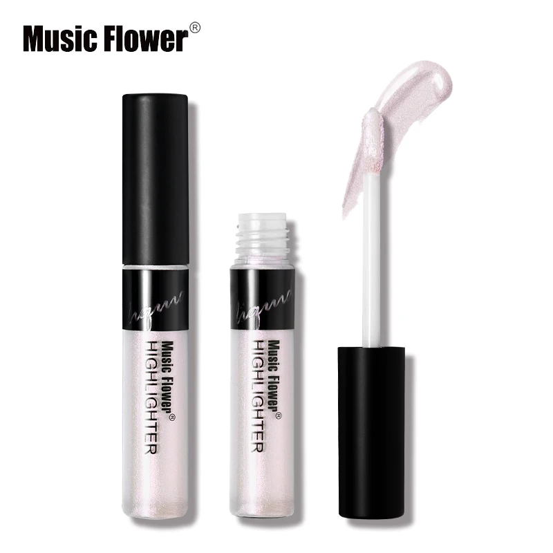 8 расцветок Music Flower Профессиональная Косметика для лица Shimmer жидкий хайлайтер Водонепроницаемый для придания яркости контурам Выделите прозрачный с шелковой текстурой