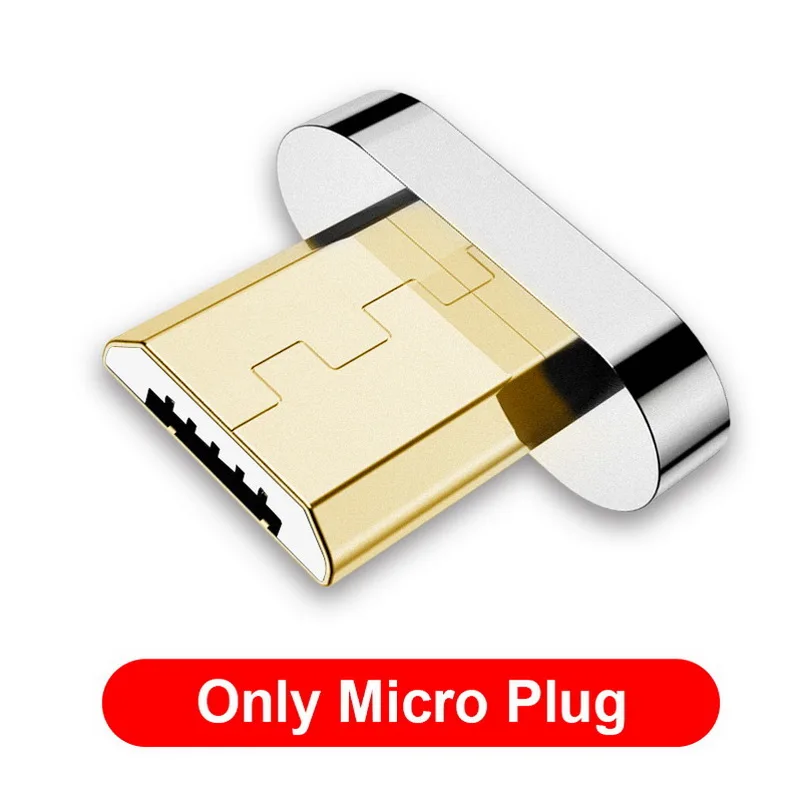 For Micro Plug GETIHU 2.4A быстрое зарядное устройство 3,0 Магнитный кабель для iPhone XS XR X 7 6 Быстрый Micro usb type C магнит type-C телефонный кабель для samsung - Цвет: For Micro Plug