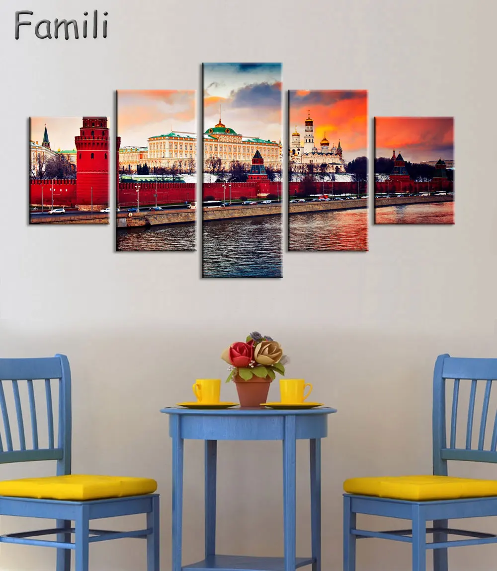 45Pieces New High Quality Russia Moscow Kremlin Art Prints Canvas Painting By City Picture Digital Purple Oil Style No Unframedl | Дом и сад