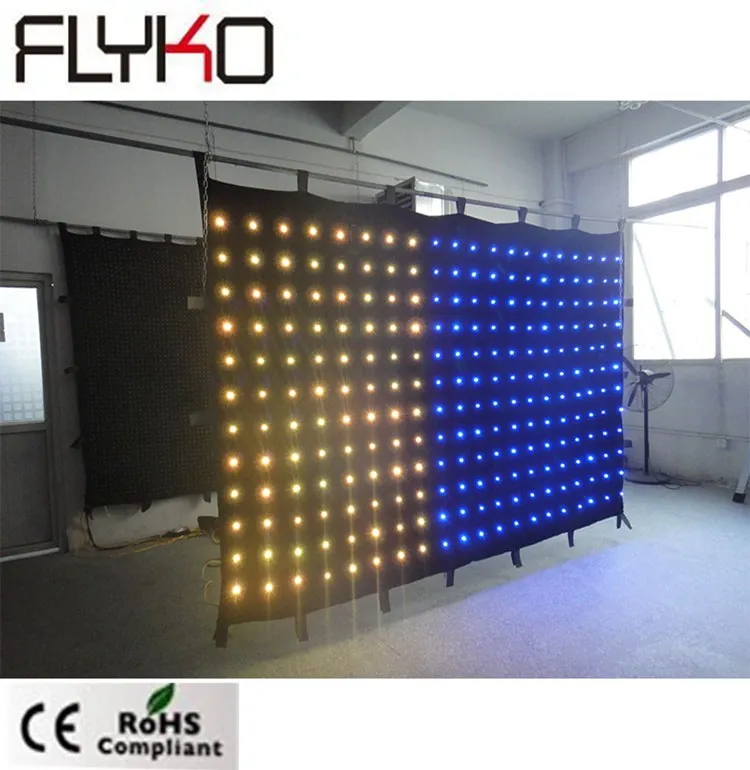 Горячая продажа P15 2*3 м светодиодный дисплей видео blackdrop led занавес с SD/PC