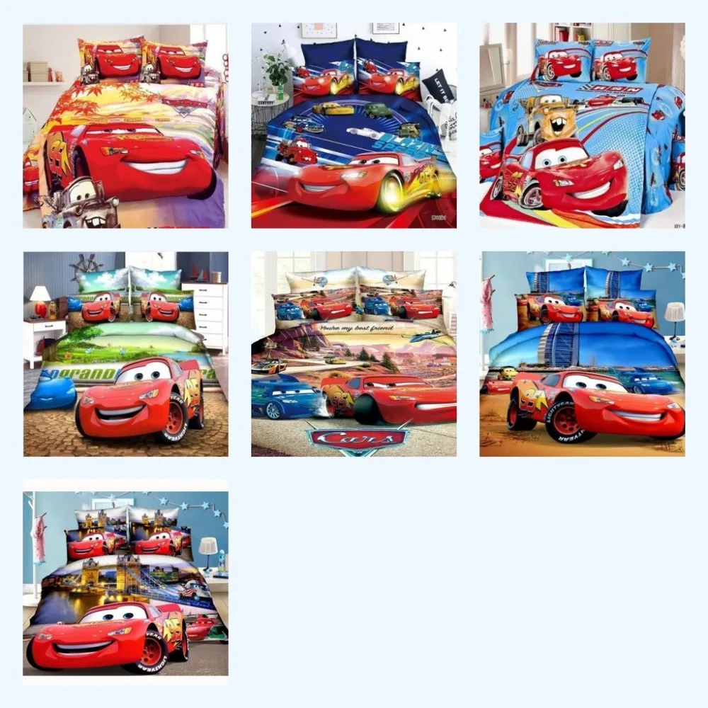 Детский комплект постельного белья disney Mc queen Cars, 1,2 м, постельное белье для мальчиков, пододеяльник, простыня, наволочки, двойной размер, детский подарок на день рождения