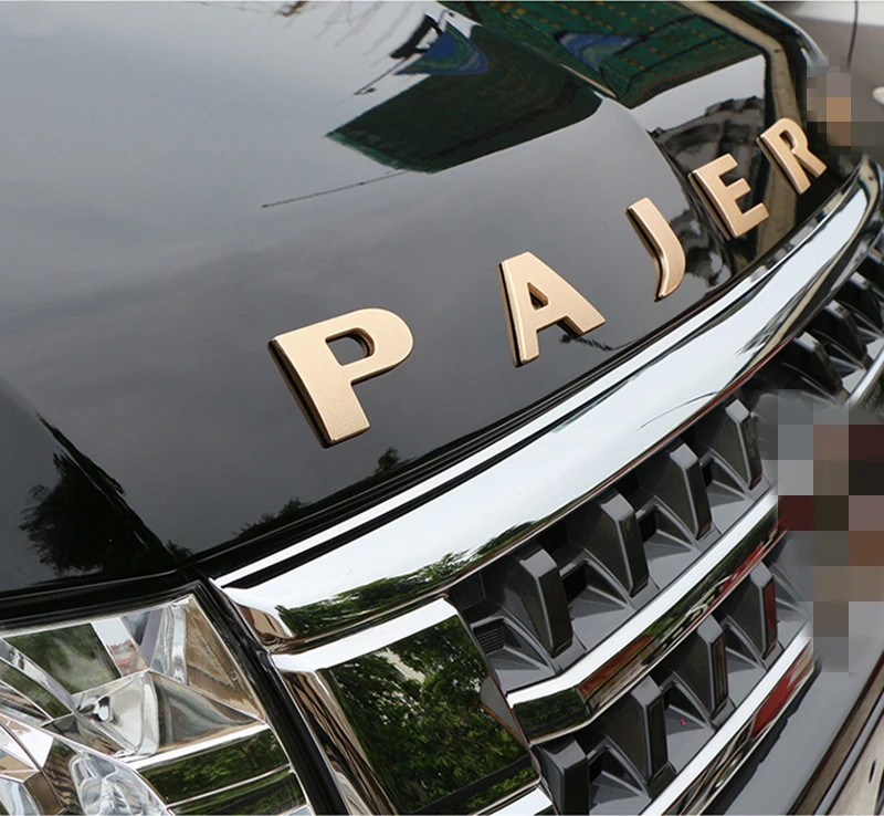Для Mitsubishi Pajero автомобильные аксессуары буквы капот эмблема серебро хромирование логотип 3D наклейка нержавеющая сталь металл