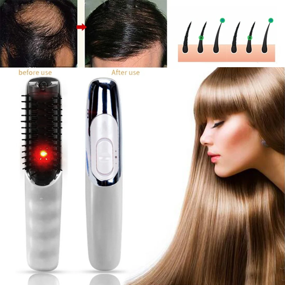 Электрический инфракрасный лазер съемный массажный гребень Вибрация рост волос