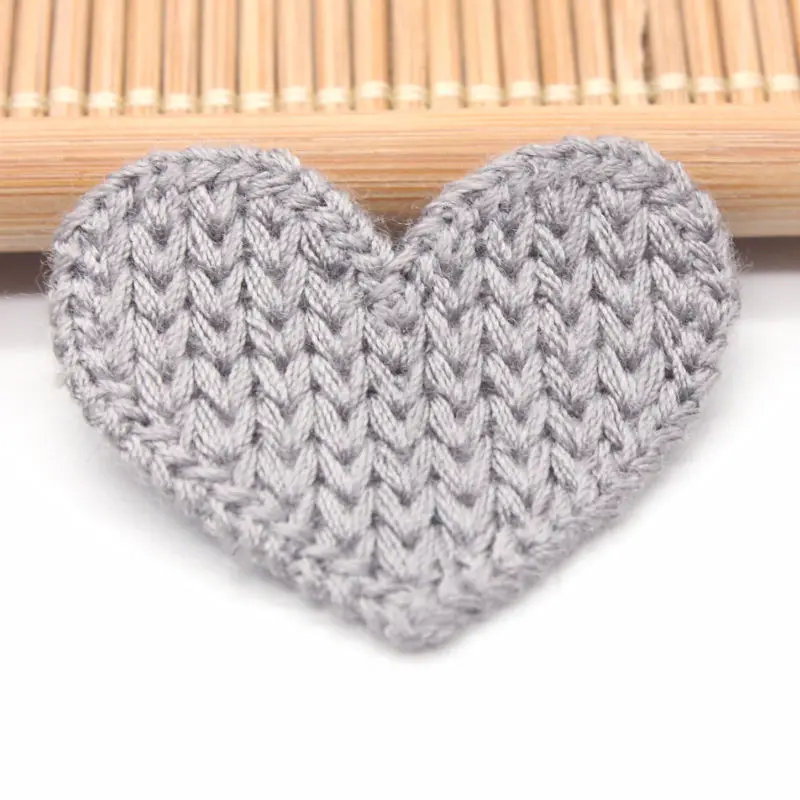 33 мм 20 шт Мини Сердце хлопок вязание цветок для шляп обувь украшения одежды