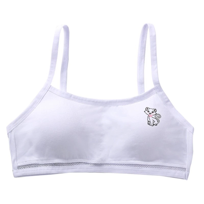Girl Underwear Puberty Girls Summer Animal Print Seamless Training Bra Teenage Soft Cotton Underwear 8-16T