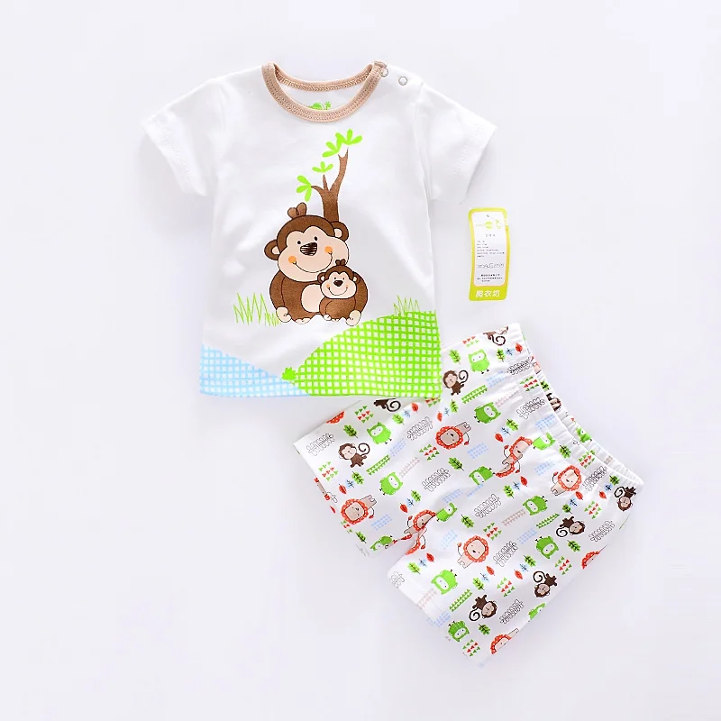2019 new baby summer clothing sets boys girls short sleeve tshirt+shorts pcs kids lovely printed suit mix degin | Детская одежда и