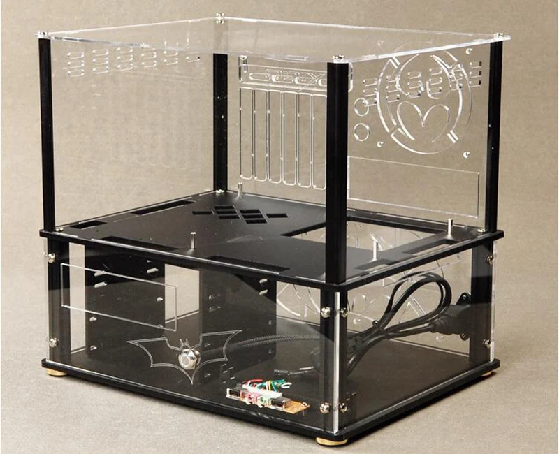 DIY Acrylic transparent chassis Open Frame Horizontal MATX PC case Water Cooling host Box computer Parts gabinete computador
