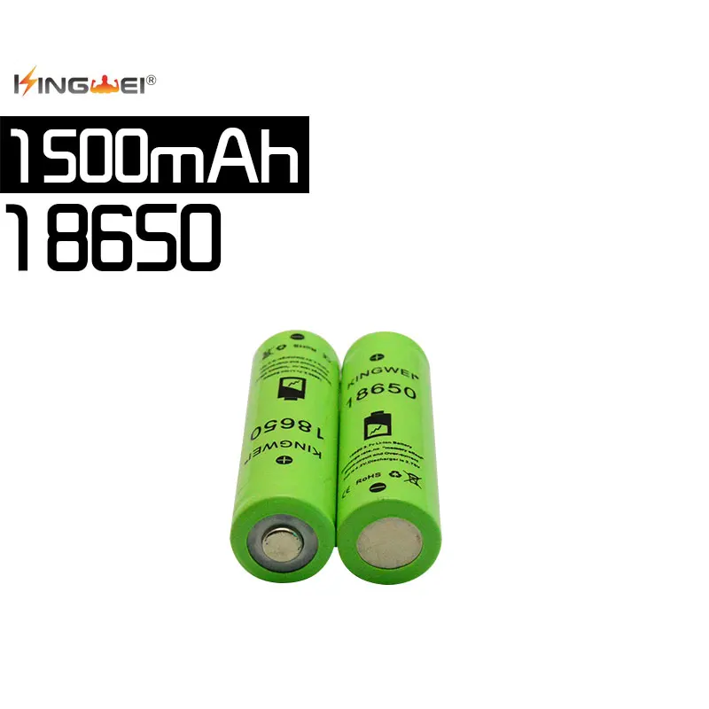 Бренд KingWei зеленый 1500mah 18650 3 7 v литий ионная остроконечная батарея