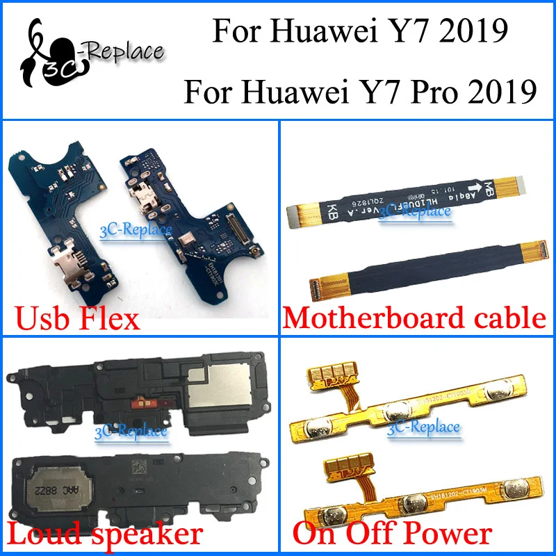 Для huawei Y7 /для huawei Y7 Prime /Y7 Pro Usb гибкий кабель для материнской платы громкий динамик вкл/выкл гибкий кабель питания