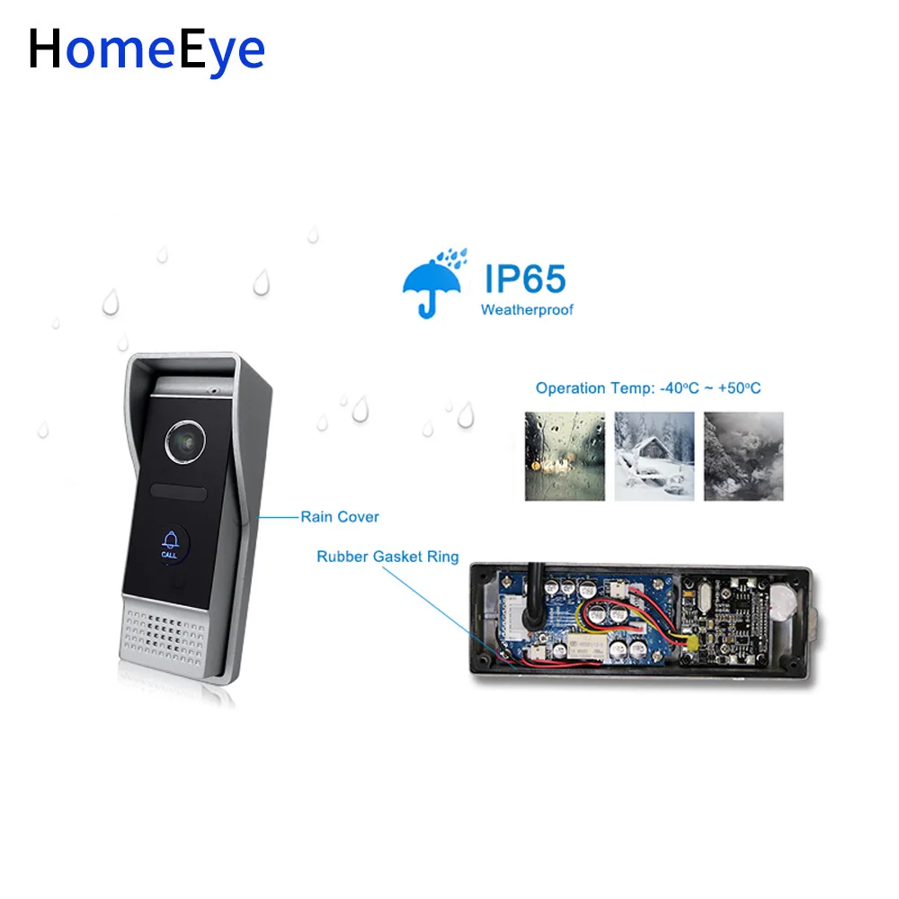 HomeEye 720P 7 дюймов HD видео телефон двери видеодомофон дом дверь управление динамик