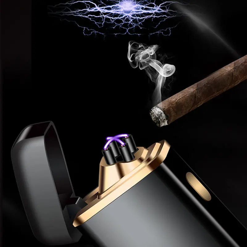 1 шт. Индукционная металлическая USB зажигалка с датчиком отпечатков пальцев