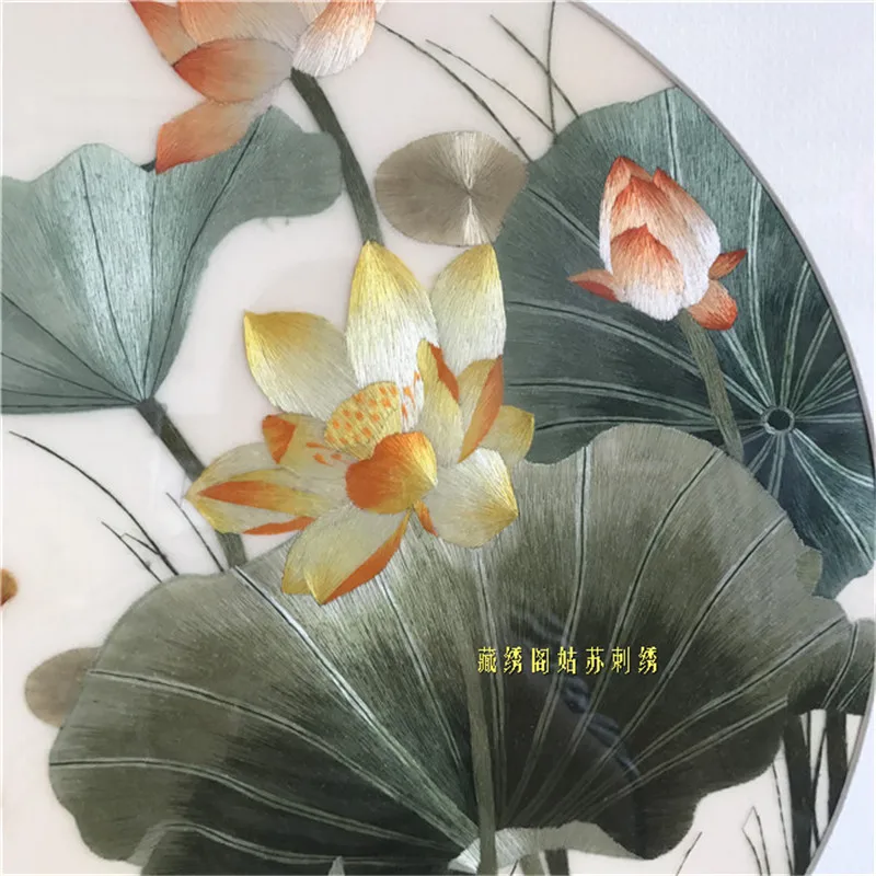 

Suzhou embroidery finished product lotus 4 silk embroidery decorative painting