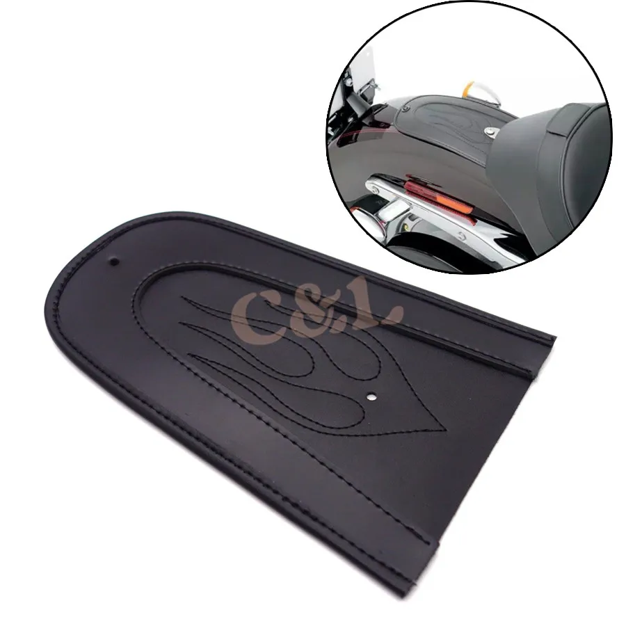 Мотоцикл черное пламя искусственная кожа равнина заднее крыло нагрудник для Harley