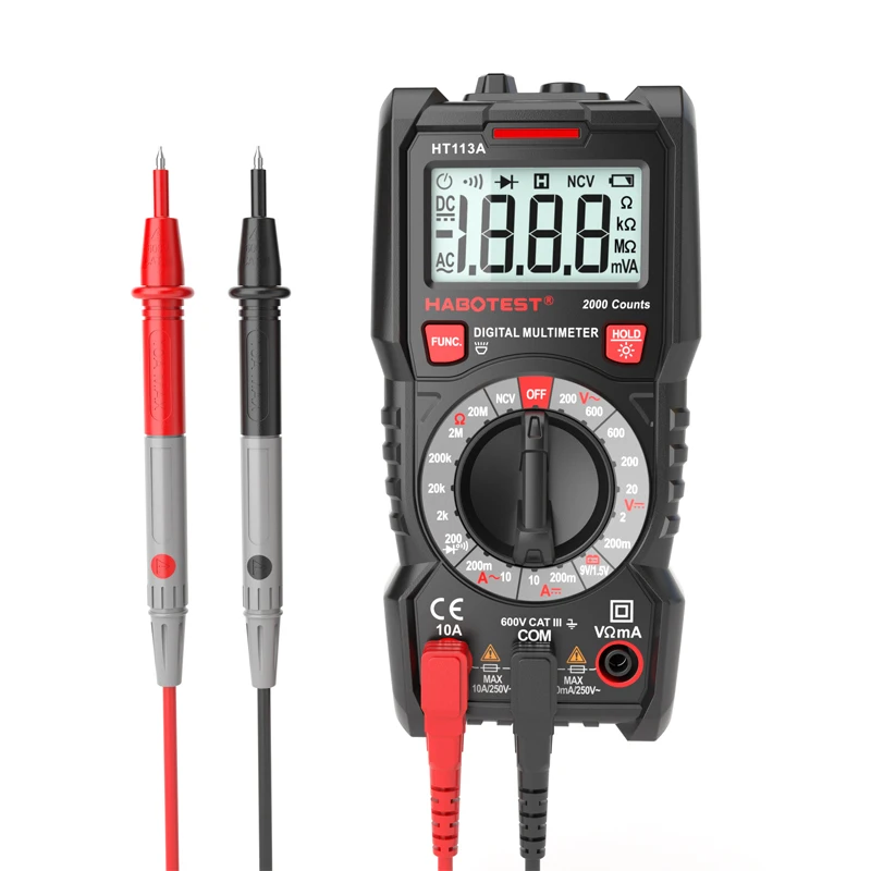 HABOTEST HT113A цифровой мини мультиметр DC/AC Измеритель Напряжения тока ручной