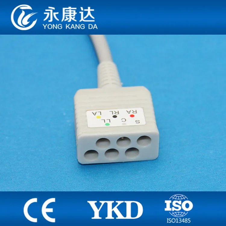 Совместим с COLIN BP-88 BP-306 5-свинцовым кабелем ECG 6pin |