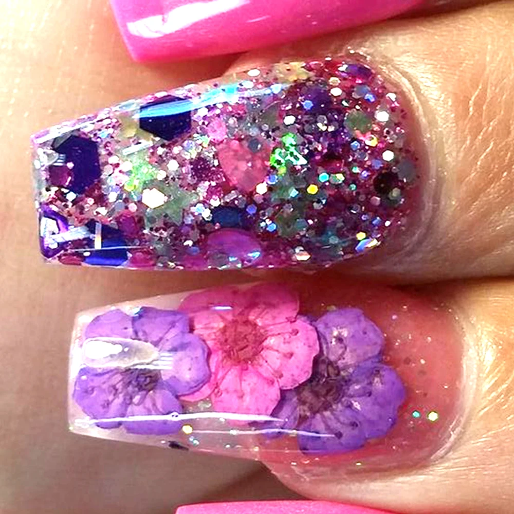 1 колесо Нейл арт Натуральные сушеные цветы набор лепестки кусочки Наклейка 3D