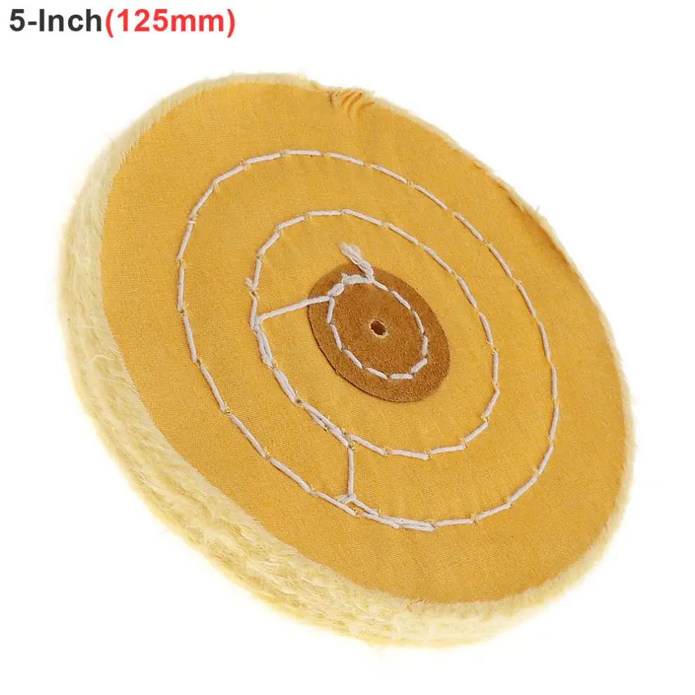 5-дюймовая Т-образная желтая хлопчатобумажная ткань полировочное колесо