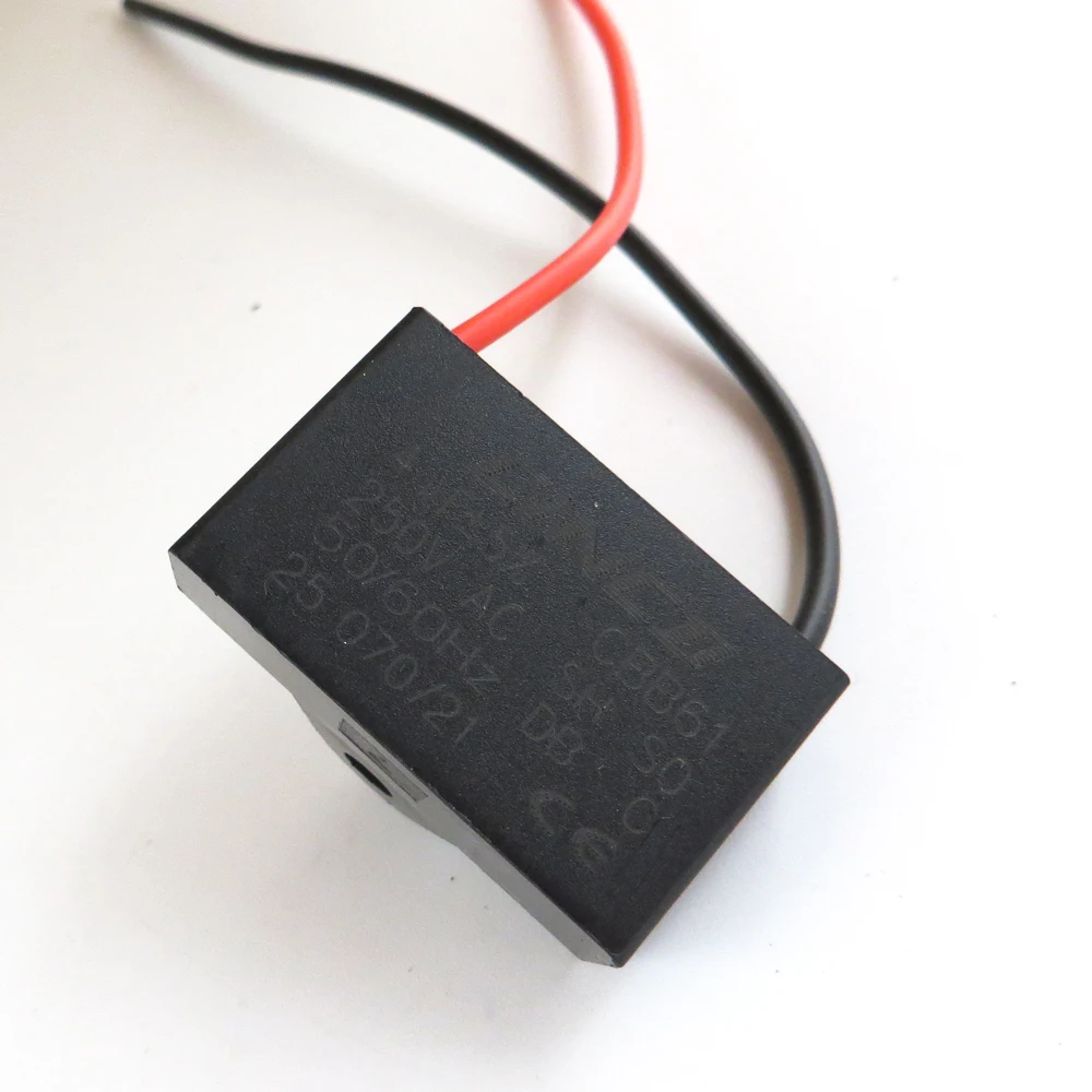 Двигатель конденсатор Электрический вентилятор Скорость CBB61 4 мкФ 250 220 V 2 провода