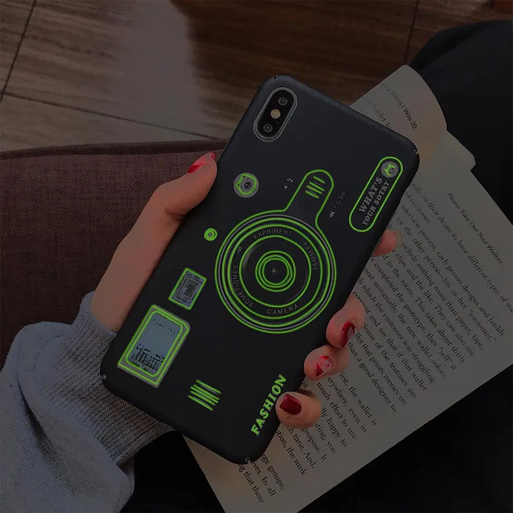KISSCASE Luminous Camera Pattern Case For Redmi Note 7 5 Fashion Xiaomi Mi 9 Se 8 Lite 6 Capinhas Coque |