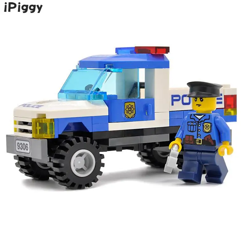 IPiggy 2018 новые 84 шт блоки кирпичики наборы город образовательный полицейский пикап