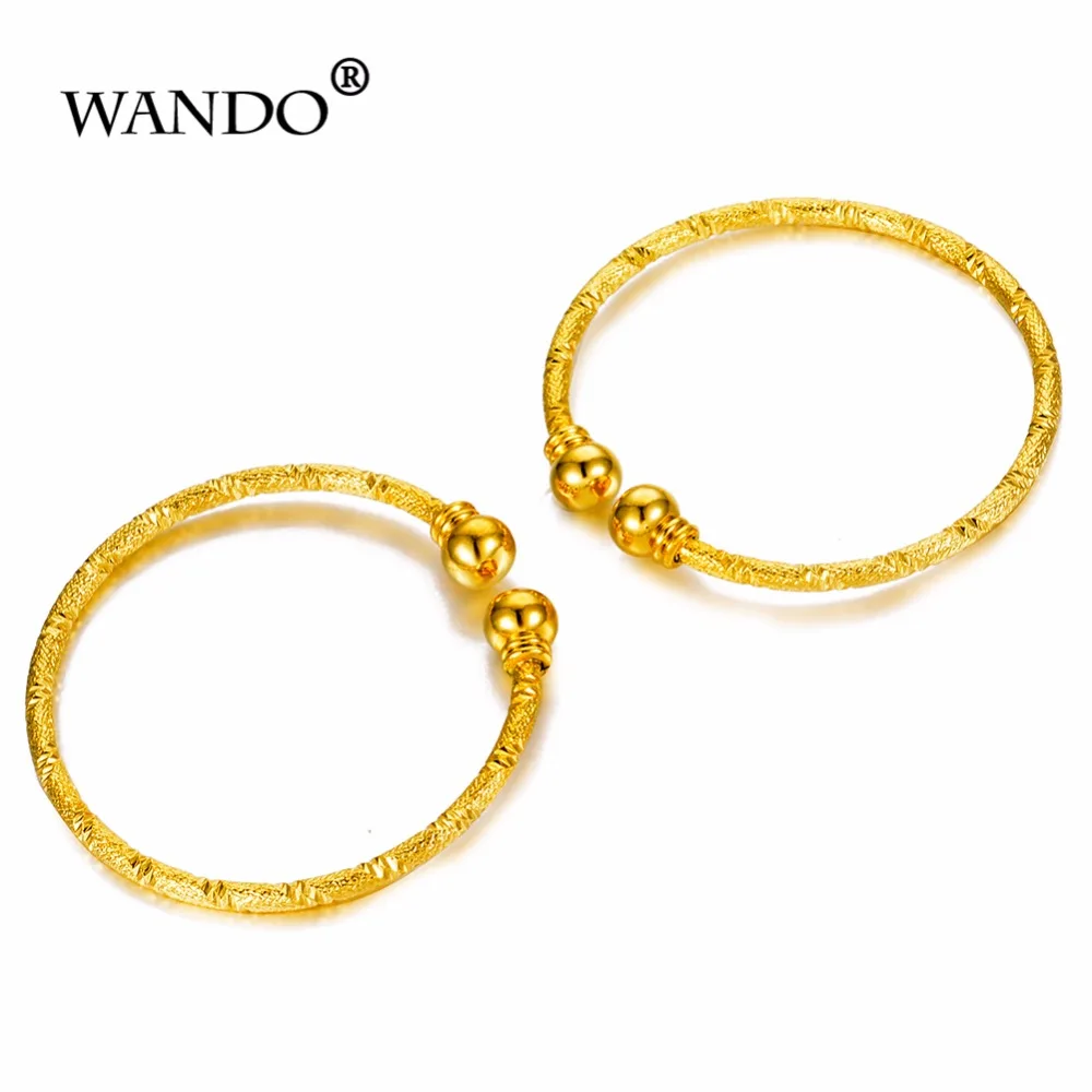 WANDO Small Gold Color Bracelet&ampBangles for Baby/Girls/Boy Charm Beads Bracelet Bell/Heart Jewelry Child Party Gifts b59 | Украшения и