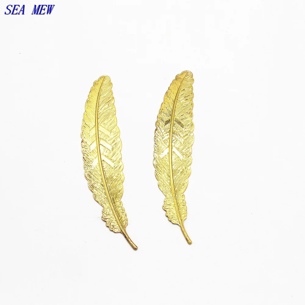 Морская мета 110 мм * 24 винтажный стиль медные филигранные перышки очаровательные