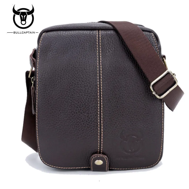 BULLCAPTAIN брендовая мужская сумка из натуральной кожи модные мужские маленькие