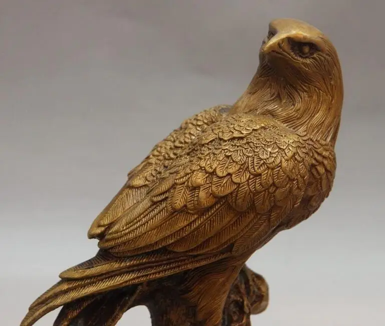 Китайская фольклорная бронзовая медная резная статуя птицы счастливого орла