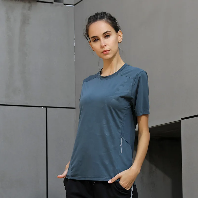 sport woman tshirt Женская футболка для йоги и бега, быстросохнущая, для фитнеса, тренировочный топ, Спортивная, сетчатая, с принтом, с короткими рукавами, свободная, для улицы, женская, с круглым вырезом, для тренировок - Цвет: sport woman tshirt