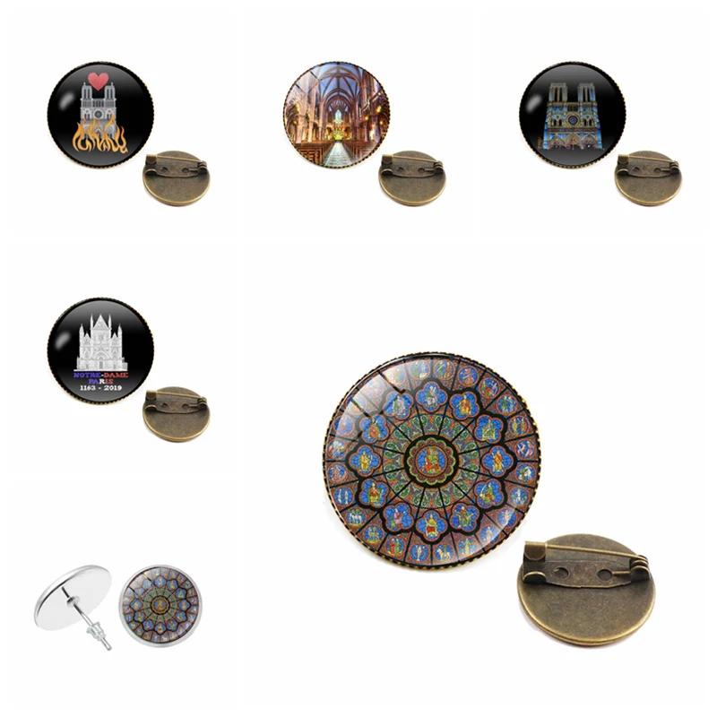 Ожерелье в готическом стиле подвеска с тематикой Парижа родиевым